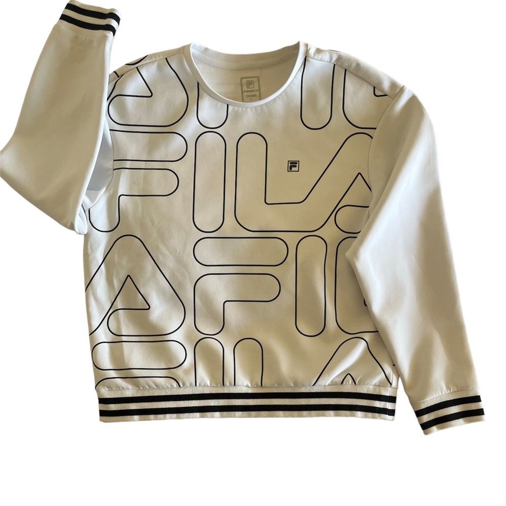 FILA LUX Italia Tennis pullover crew neck luxe sweater like sweatshirt top.